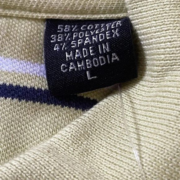 NWT Izod XFG Extreme Function Golf CoolFX SwingFlex Sz Large Yellow Striped Polo - Picture 4 of 4